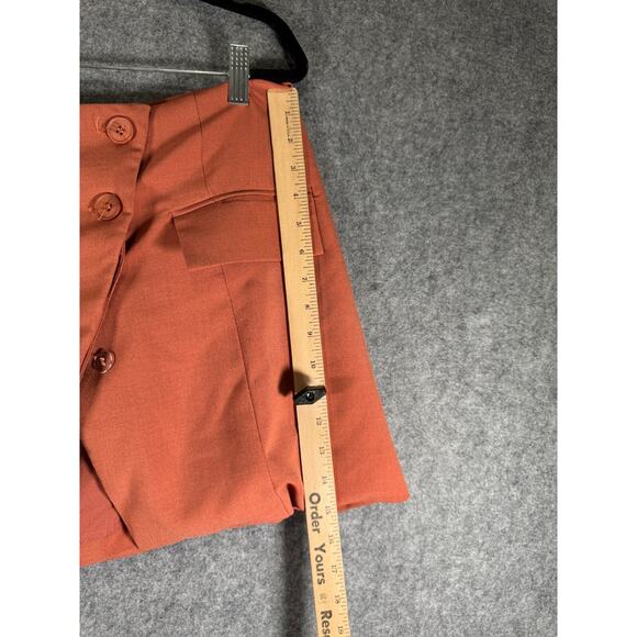 weworewhat Skirt Women Large Button‎ Front Orange Mini Academia Preppy Casual - Picture 5 of 6